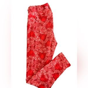 LuLaRoe OS Thumbprint Heart Leggings (one size)